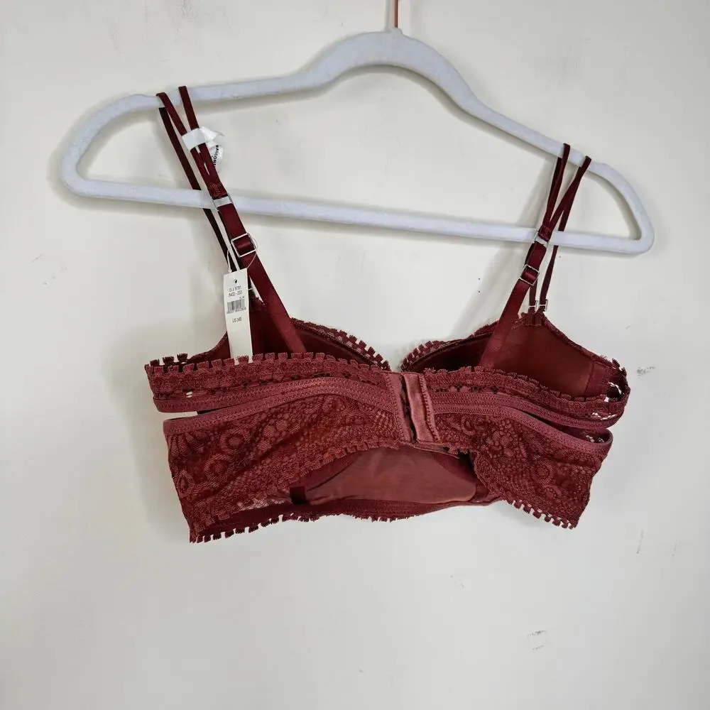 Aerie Real Power Balconette Joy Lace Bra - Cabin Fever NWT Size 34B - Picture 6 of 10